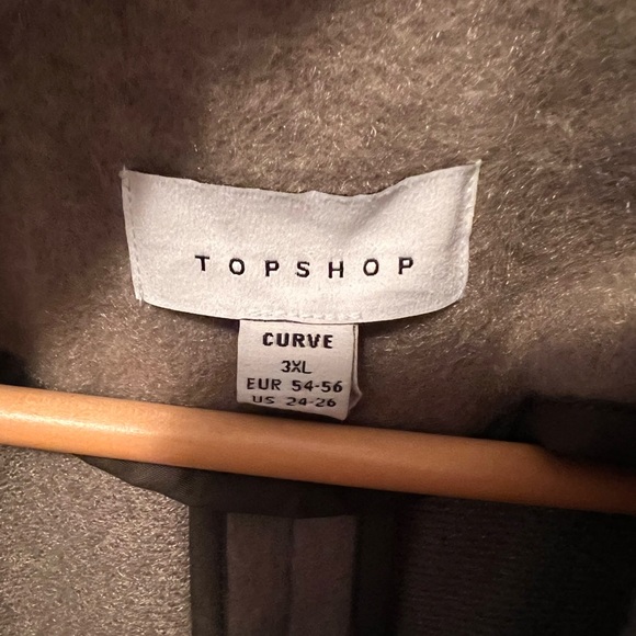 Topshop Curve Brushed Chuck-on Coat with Patch Pockets - Picture 4 of 5